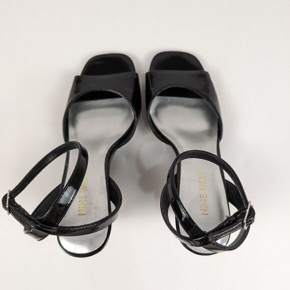 Nine West Ankle Strap Black Wedge Heels Women's 5 NWOT - Picture 5 of 11